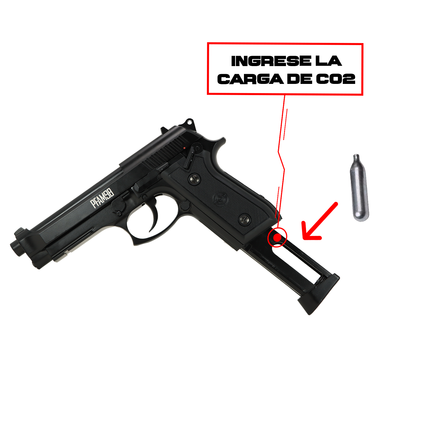 Pistola Crosman PFAM9B Blowback de Postas Cal .177 4.5mm Fullmetal