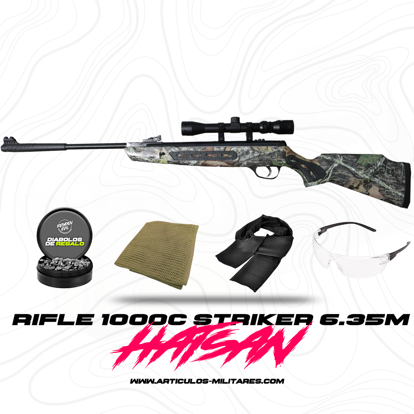 Rifle Hatsan 1000c Striker Cal .25 MIra Camo Advantage