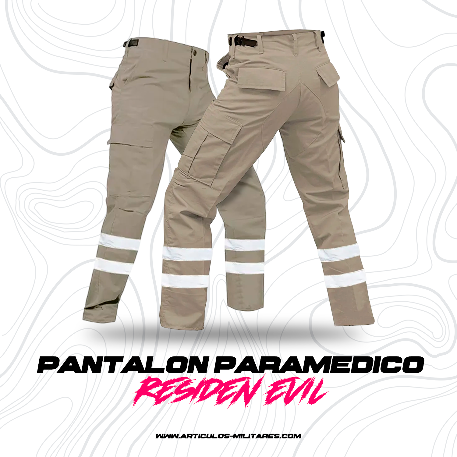 Pantalón Cargo Reflejante Paramedico Caqui – Residen Evil Militaría