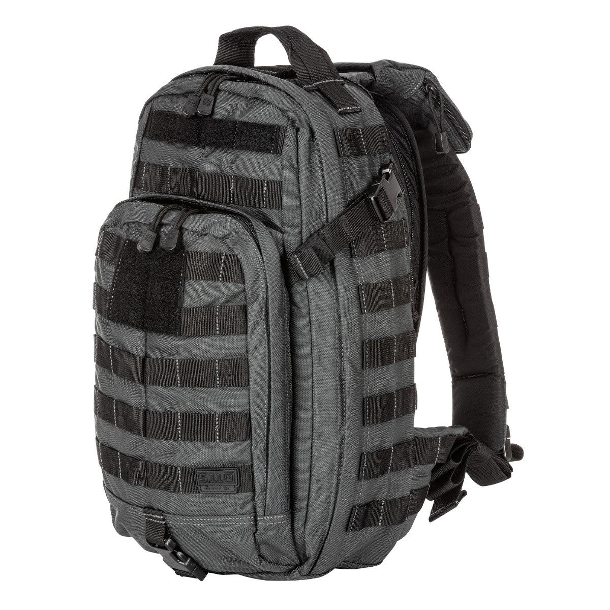 a backpack that is grey and black