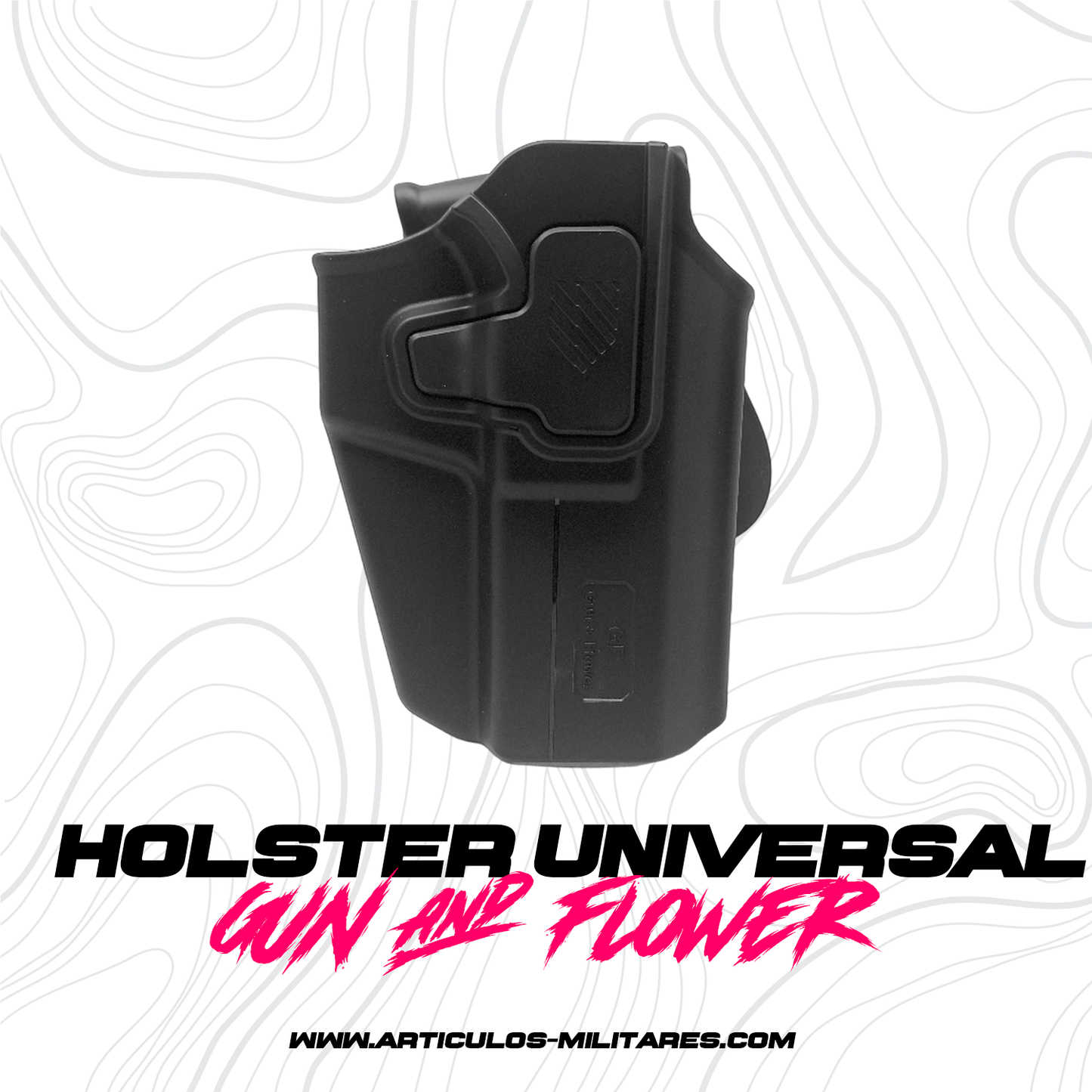Funda Holster Universal Polímero 9mm Gun & Flower