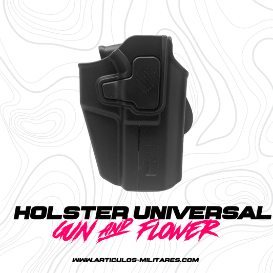 Funda Holster Universal Polímero 9mm Gun & Flower