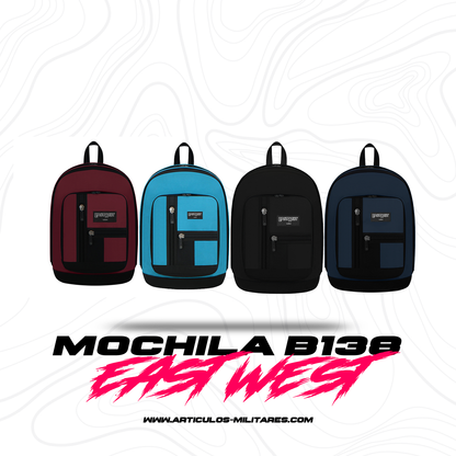 Mochilas Escolares Marca East West Ligera 5 Bolsillos Porta Botella