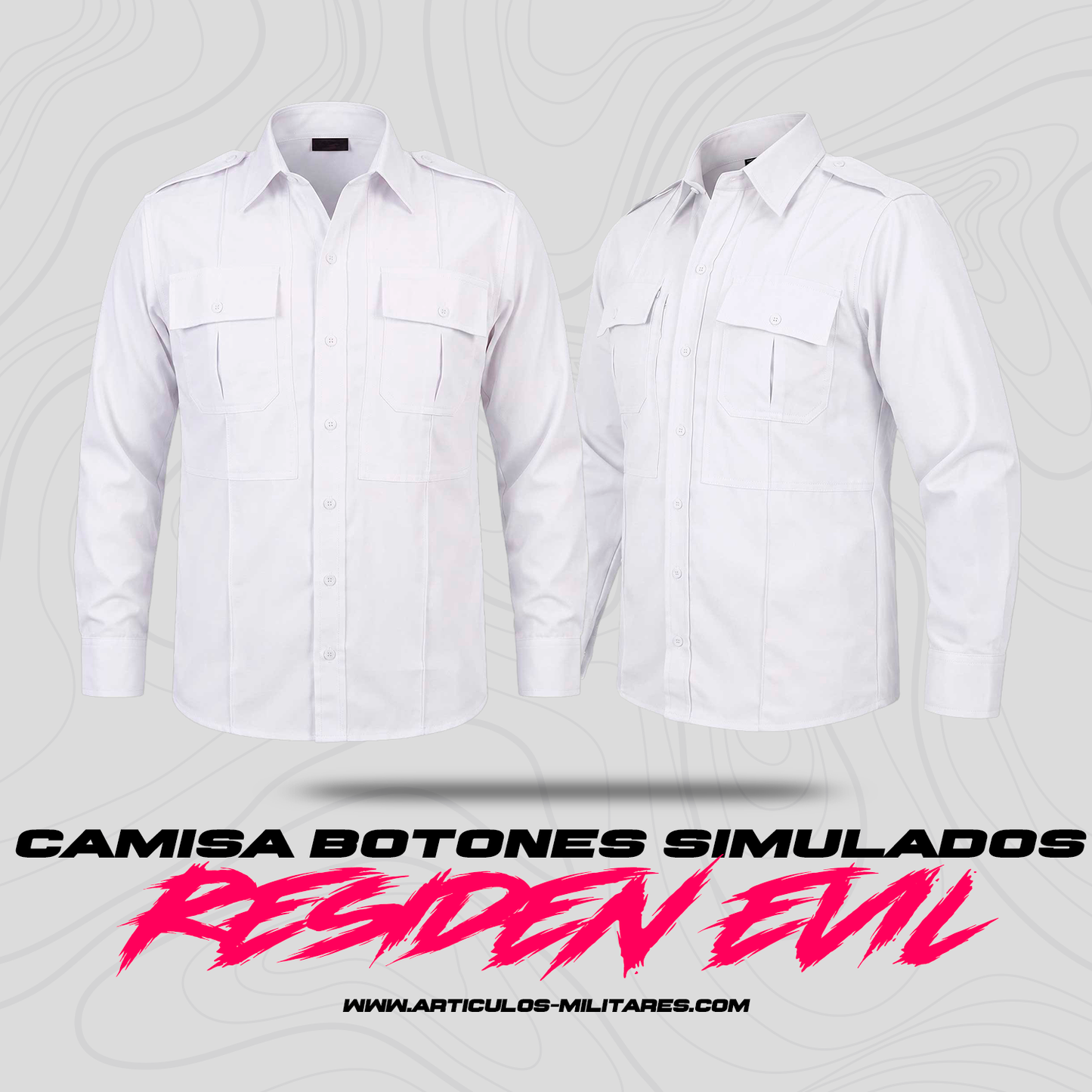 Camisa Tactica Uniforme Policia Cierre Simulado Manga Larga Residen Evil Militaría