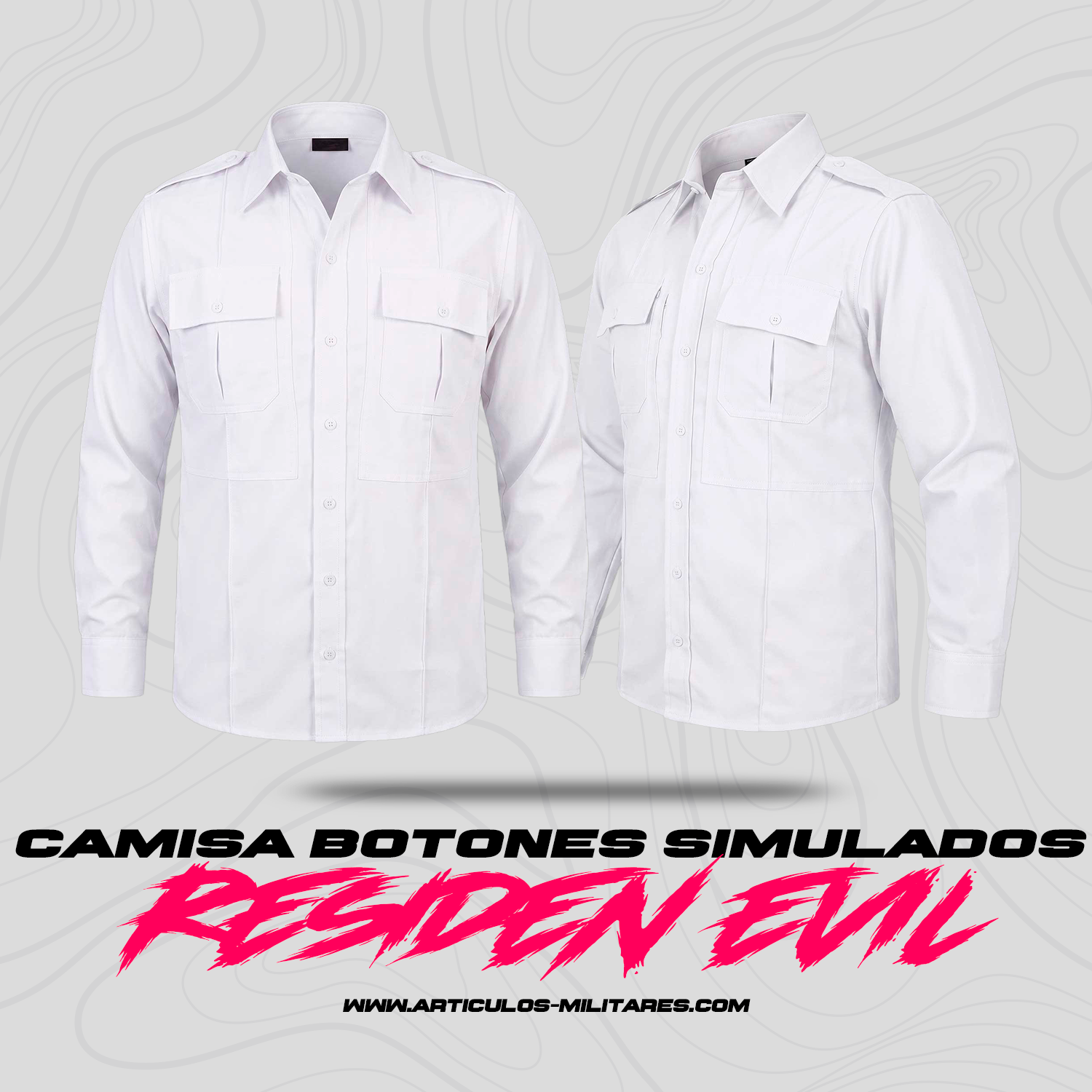 Camisa Tactica Uniforme Policia Cierre Simulado Manga Larga Residen Evil Militaría