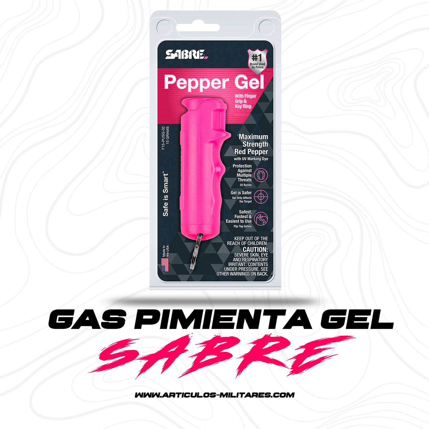Gas Pimienta Pepper Gel Rosa SABRE