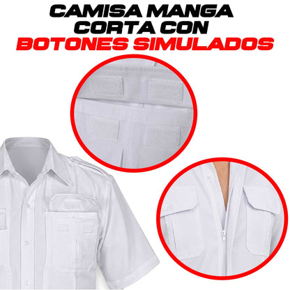 Camisa Táctica Uniforme Azul y Blanco Policía Botones Simulados Residen Evil Militaría
