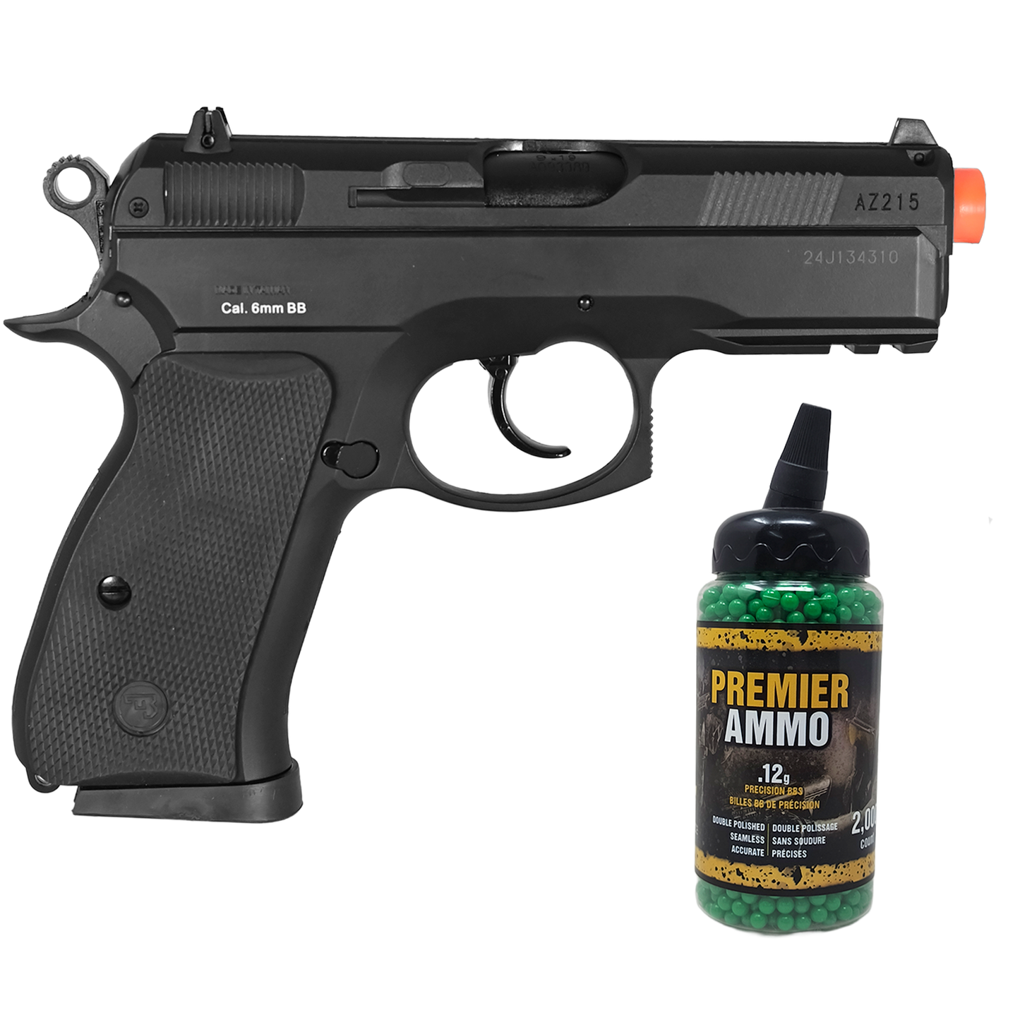 Pistola De Airsoft Asg Cz-75d 6mm De Resorte Polimero Ligero KIT