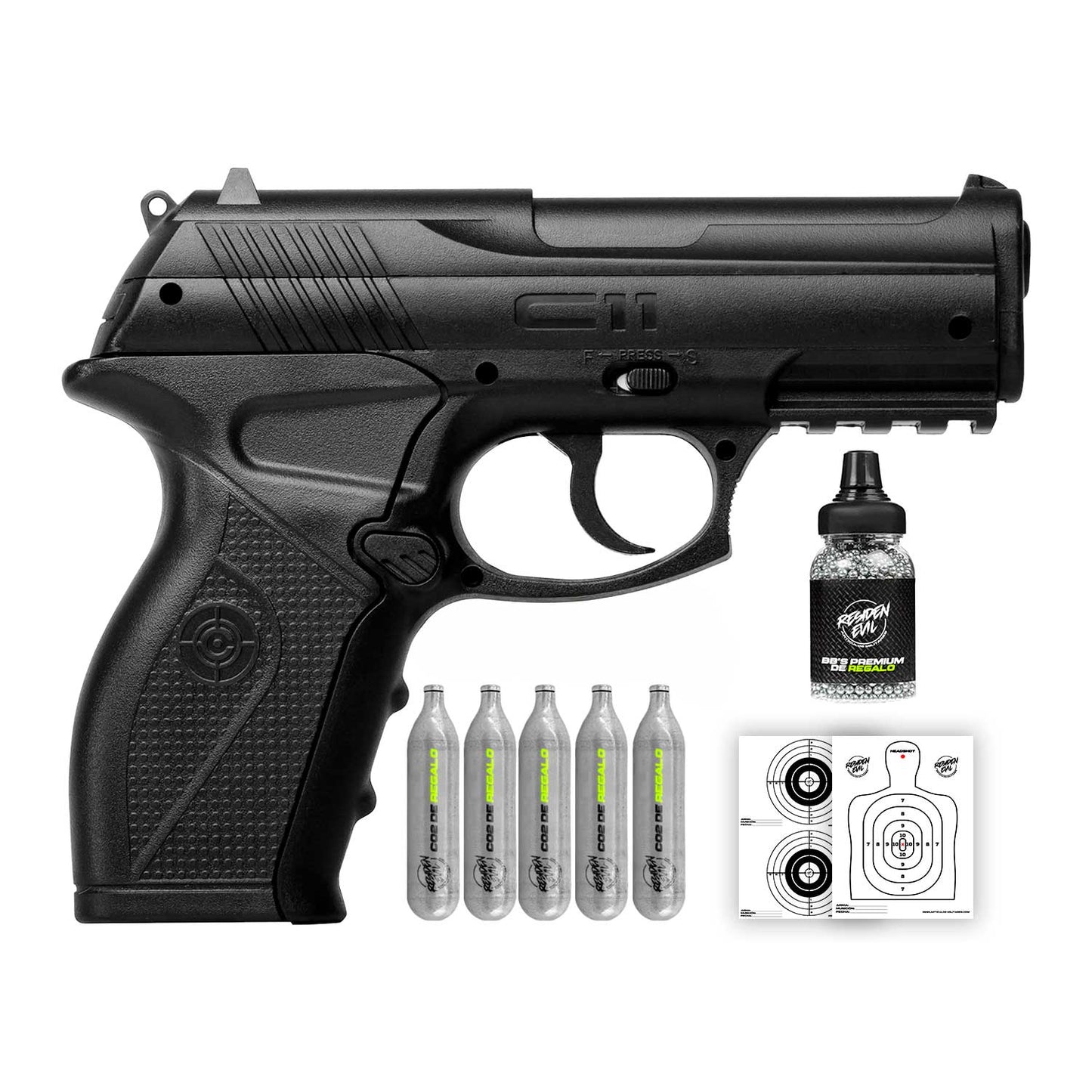 Pistola Co2 Crosman C11 Cal. 4.5mm Kit Completo Crosman