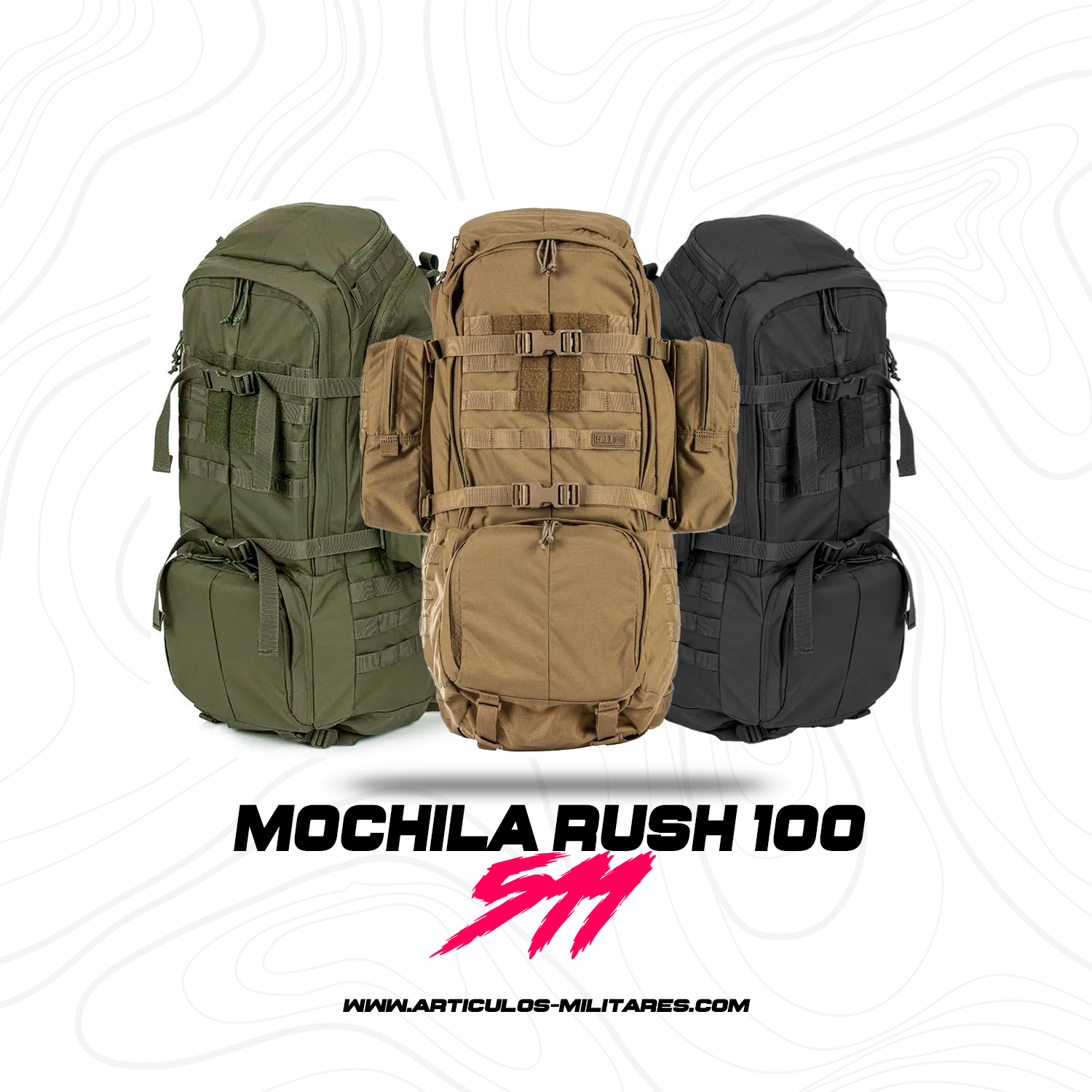 Mochila Senderismo 5.11 Rush 100 60 Litros Ultra Resistente