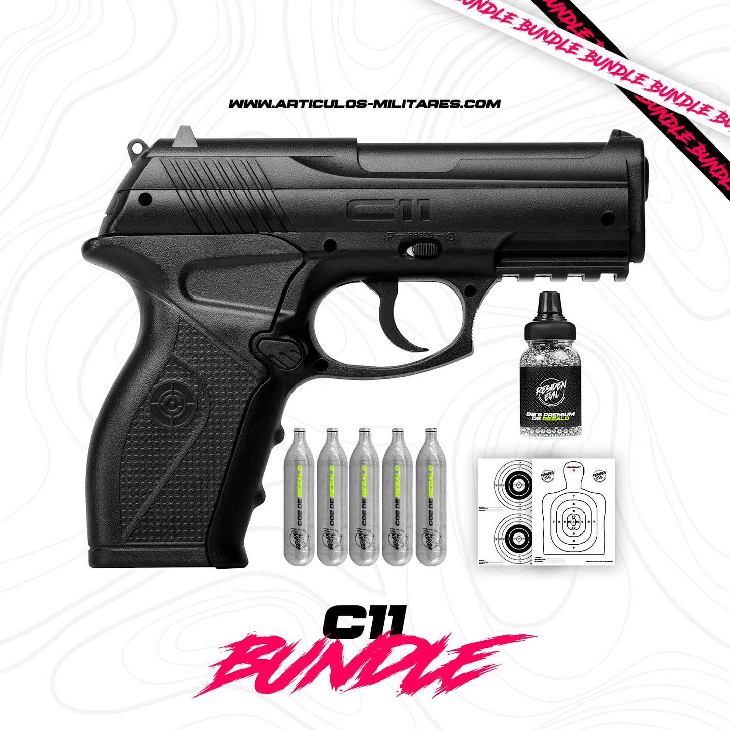 Pistola Co2 Crosman C11 Cal. 4.5mm Kit Completo Crosman
