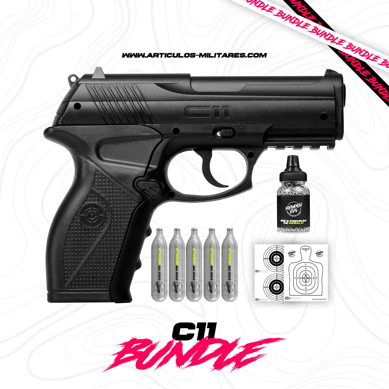 Pistola Co2 Crosman C11 Cal. 4.5mm Kit Completo Crosman