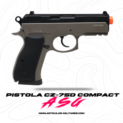 Pistola De Airsoft Asg Cz-75d 6mm De Resorte Polimero Ligero