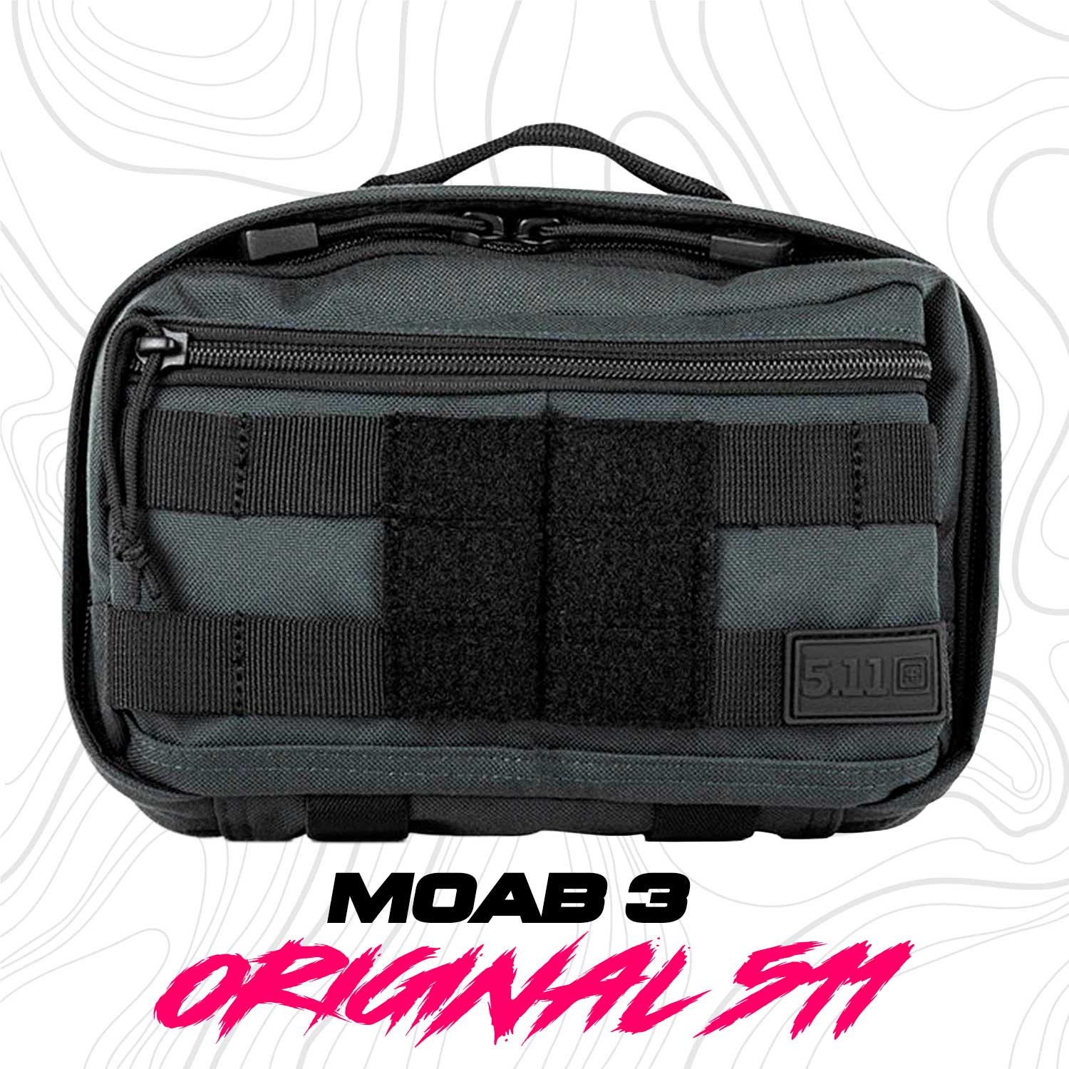 Mochila Táctica 5.11 MOAB 3 adaptable en color Double Tap, ideal para uso diario con sistema MOLLE. Diseño compacto y resistente para campismo.
