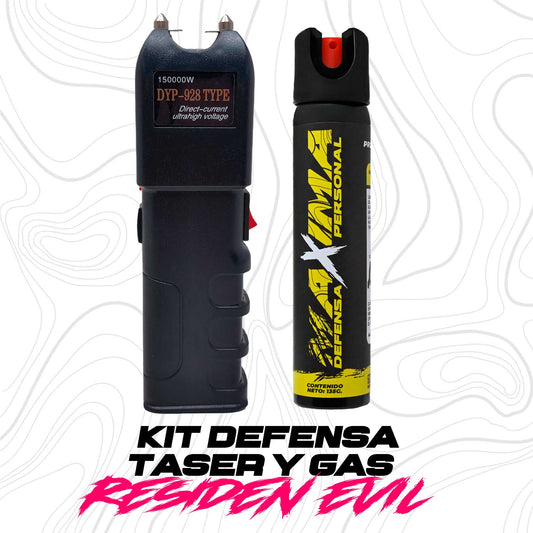 Kit Para Defensa Personal Stun Taser y  Gas Pimienta 135g Residen Evil Militaría