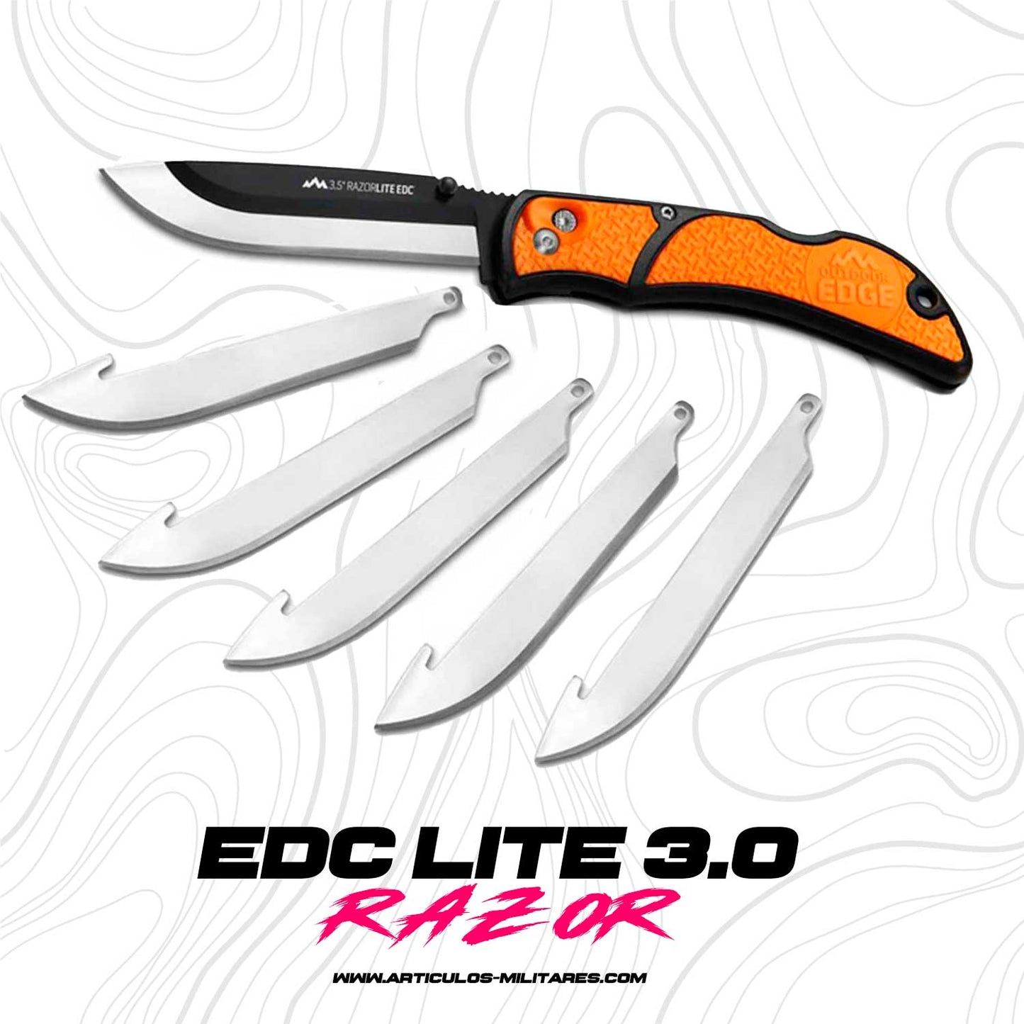 Navaja Tactica Razor Edc Lite 5 Cuchillas De Acero Japonés