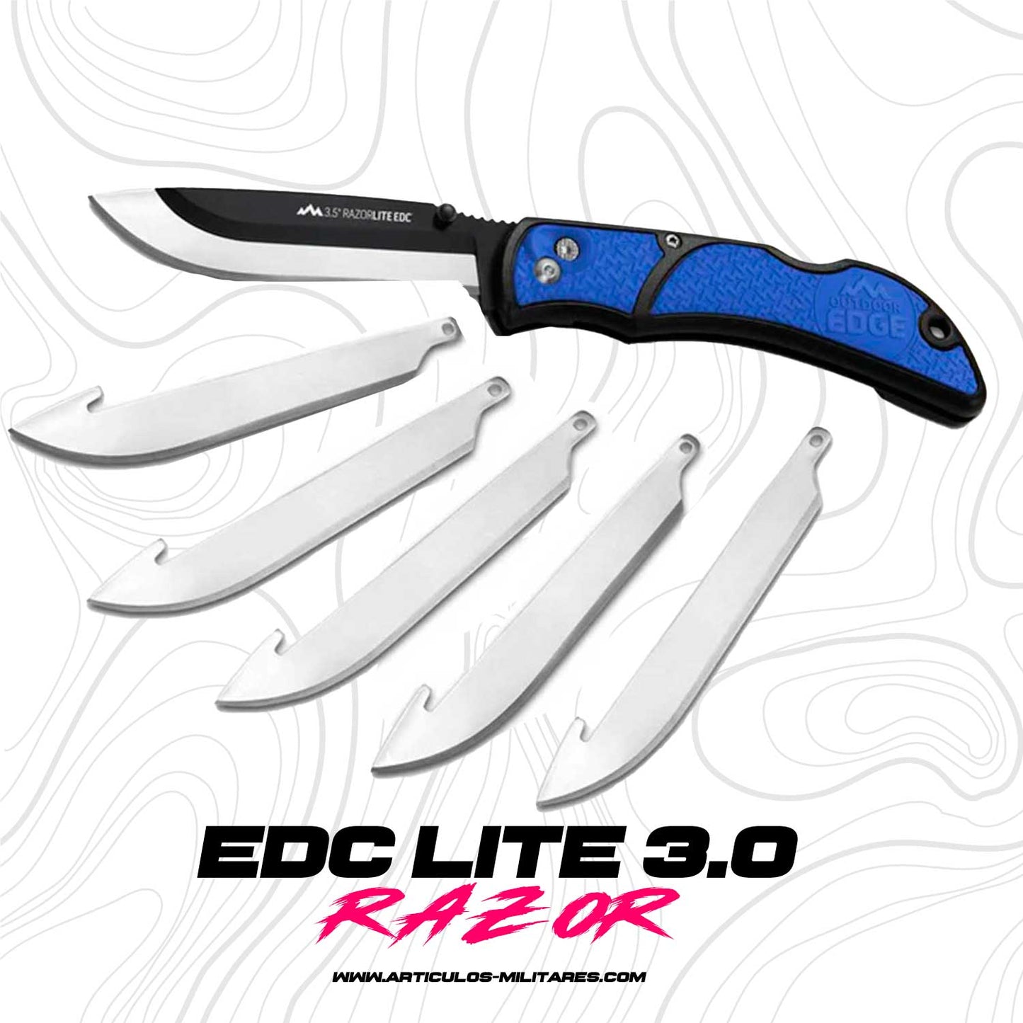 Navaja Tactica Razor Edc Lite 5 Cuchillas De Acero Japonés