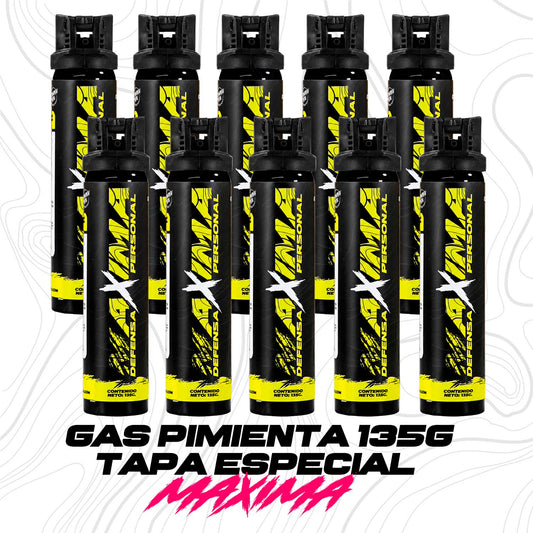 Paquete 10 piezas de gas pimienta 135g Tapa de Seguridad Máxima