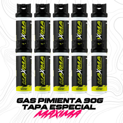 Gas Pimienta 90g 10 piezas Con Tapa de seguridad Máxima