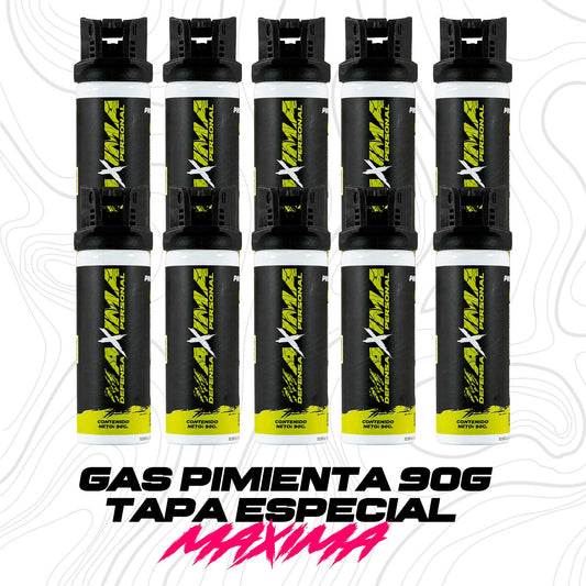 Gas Pimienta 90g 10 piezas Con Tapa de seguridad Máxima