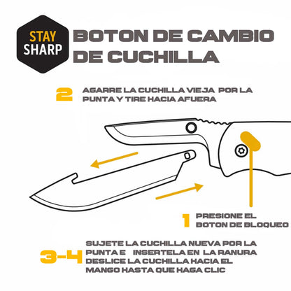 Navaja Táctica Razor EDC Lite con 5 Cuchillas de Acero Japonés