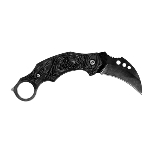 Navaja Táctica Karambit Curvo Diseño Calavera