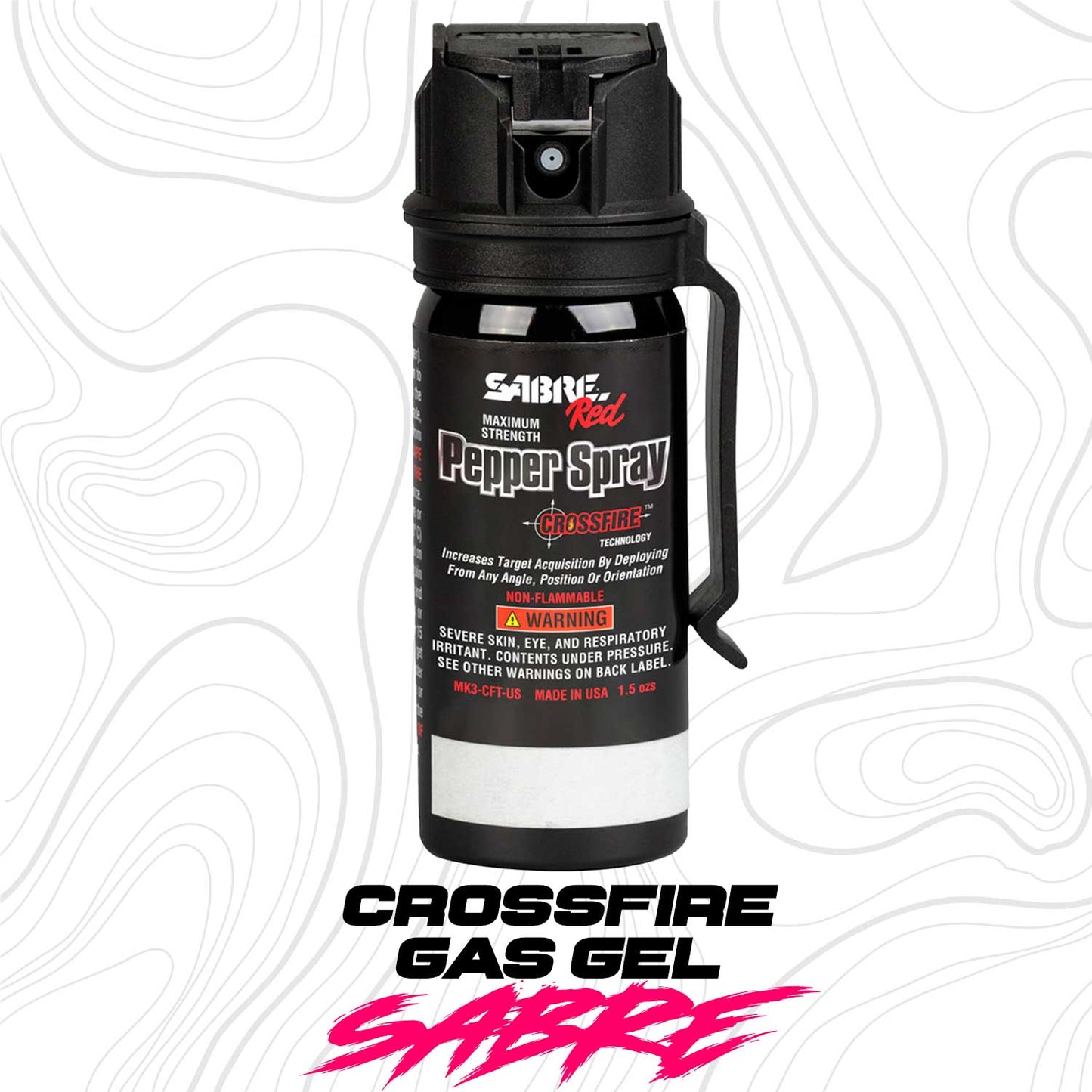 El SABRE Crossfire Pepper Gel ofrece protección personal de alto rendimiento  ayudando a mantener una distancia segura ante una amenaza.