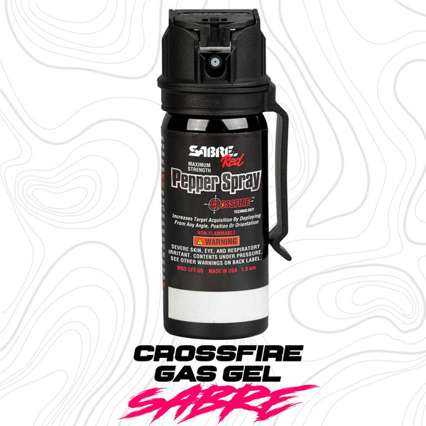 El SABRE Crossfire Pepper Gel ofrece protección personal de alto rendimiento  ayudando a mantener una distancia segura ante una amenaza.