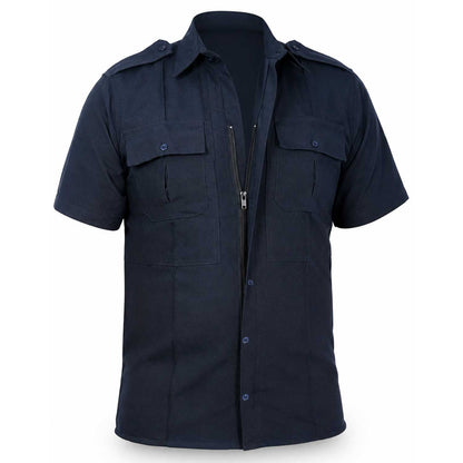 Camisa Táctica Uniforme Azul y Blanco Policía Botones Simulados Residen Evil Militaría