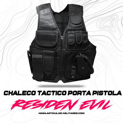 Chaleco Tactico Con Porta Pistola Y Cargadores Ajustable