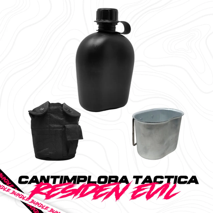 Cantimplora Tactica Militar Camping Kit Funda Y Taza
