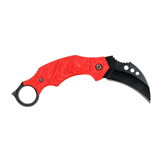 Navaja Táctica Karambit Curvo Diseño Calavera