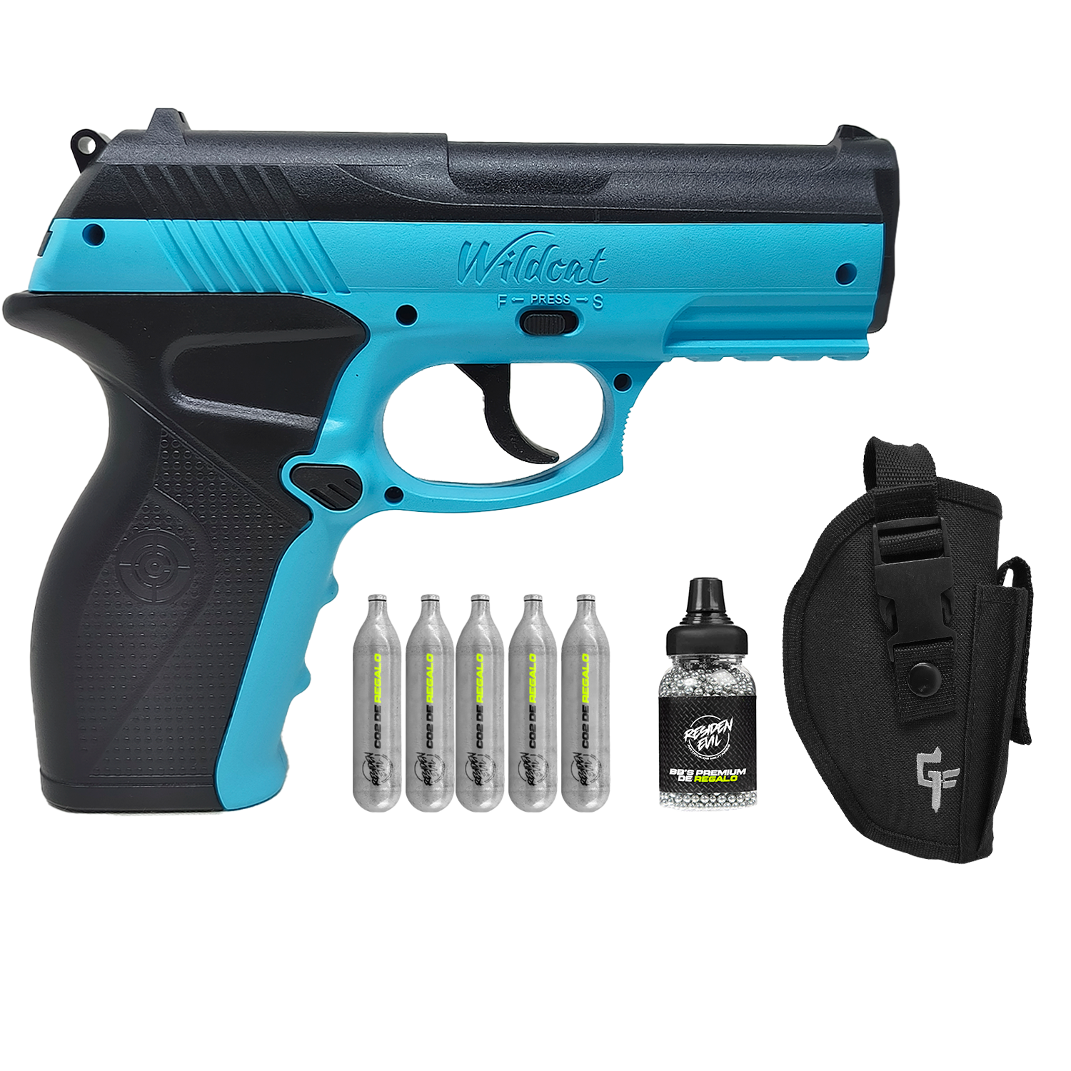 Pistola de Aire CO2 Semiautomática Wildcat 4.5MM 480 FPS