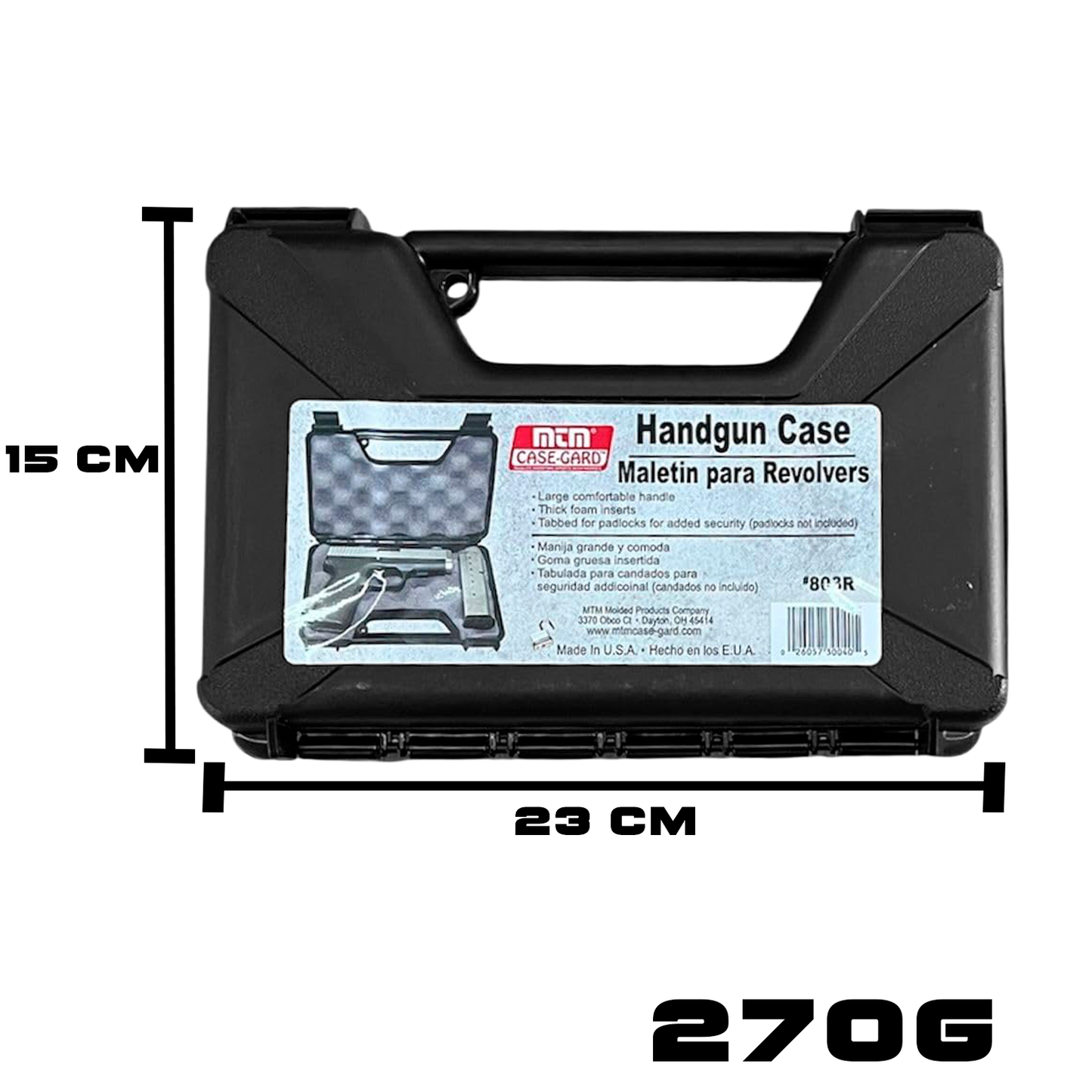 Estuche Rígido  Para Pistola Revolver Corto Case Gard 803R