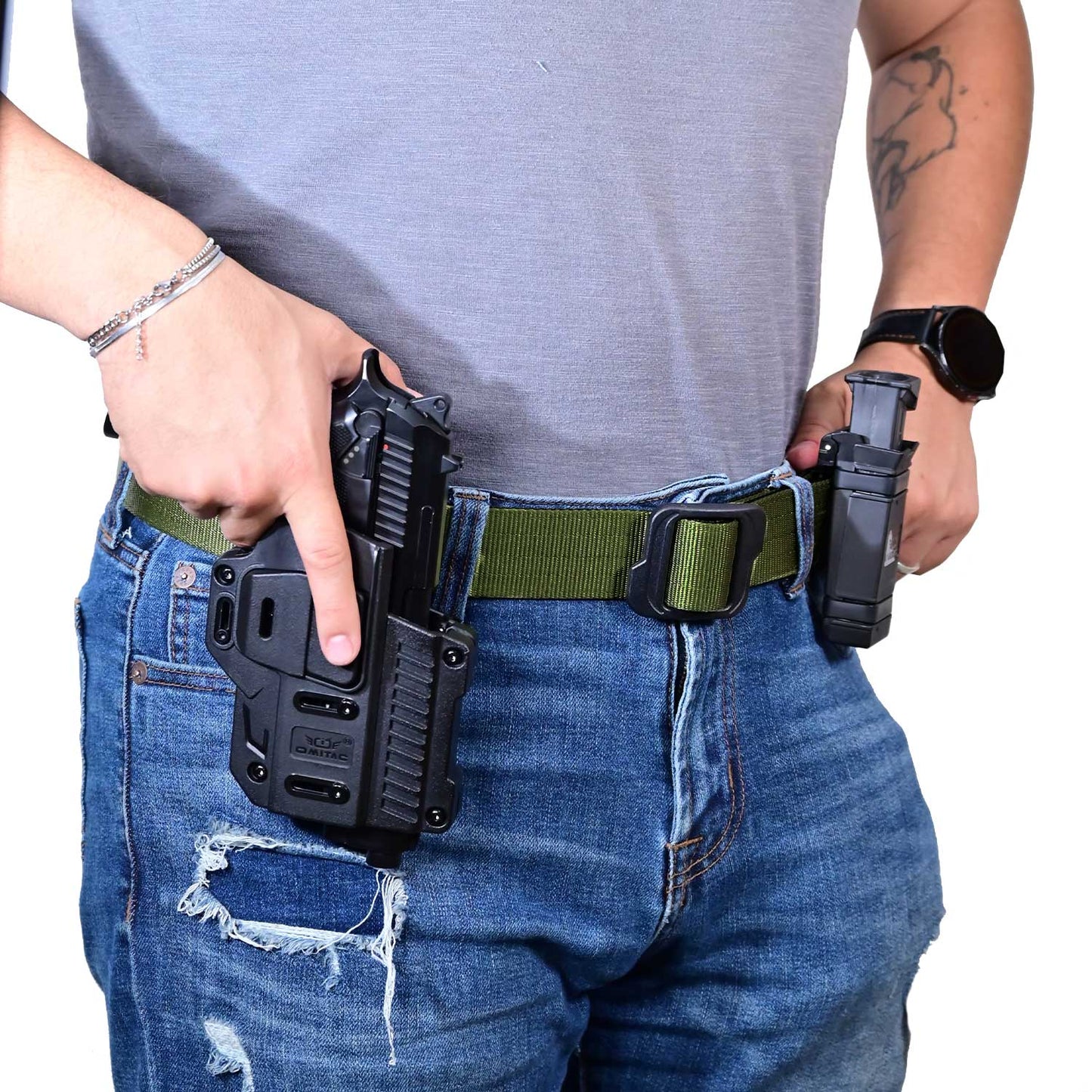 Cinturon Tactico Militar Omitac Doble Vista Porta Accesorios