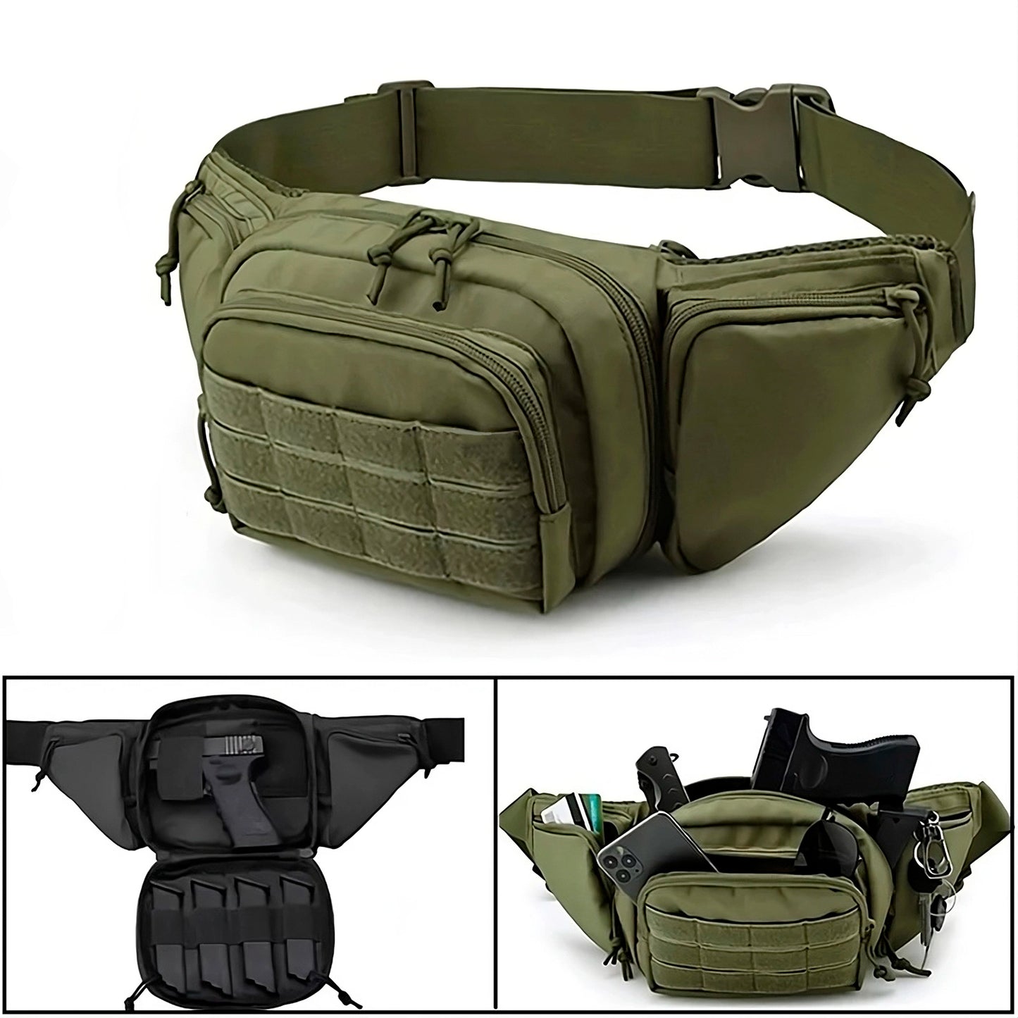 Cangurera Riñonera Táctica Porta Arma