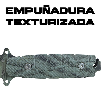 Cuchillo Tactico Con Diseño Camuflaje Bosque Seco Residen Evil Militaría
