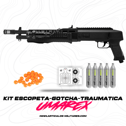 Kit Escopeta De Defensa Personal T4E Caucho/Polvo-Pintura De cO2