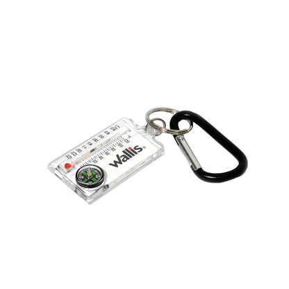 Brújula con térmometro y gancho, blanco con negro