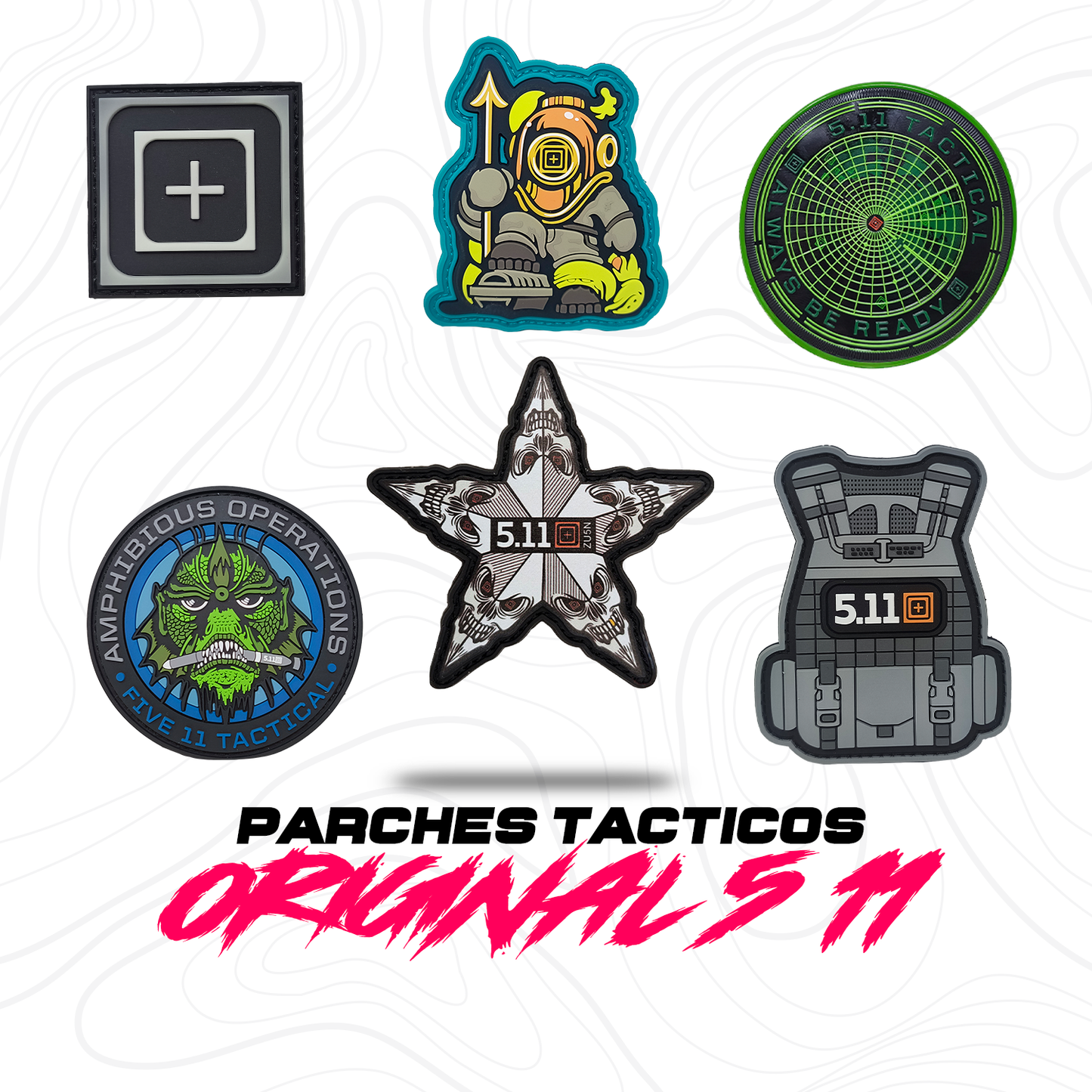 Parches Tacticos Originales 5.11 De Pvc Varios Diseños