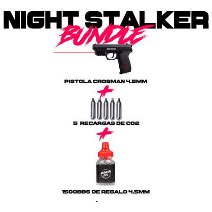 Pistola Night Stalker Crosman Blowback 4.5mm 420fps KIT Crosman