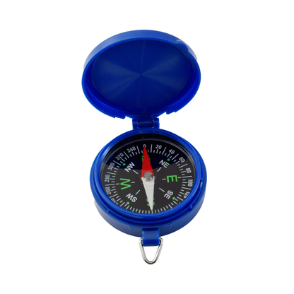 Brújula Escolar Azul con cordón para colgar