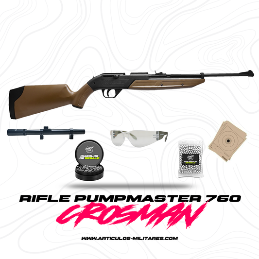 Rifle Bombeo 760 4.5mm Mira telescópica 4x10mm Crosman Pumpmaster Crosman