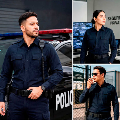 Camisa Táctica Uniforme Azul Marino Manga Larga Policía Residen Evil Militaría