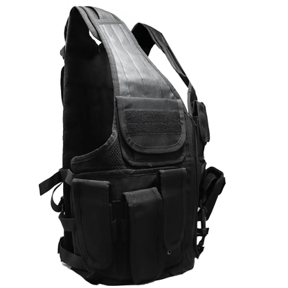 Chaleco Tactico Con Porta Pistola Y Cargadores Ajustable