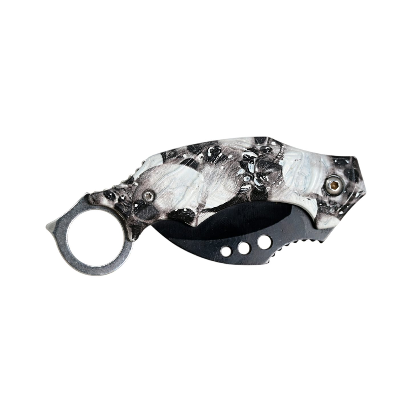 Navaja Táctica Karambit Curvo Diseño Calavera
