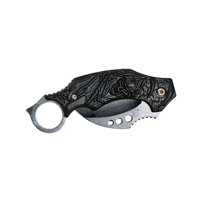 Navaja Táctica Karambit Curvo Diseño Calavera