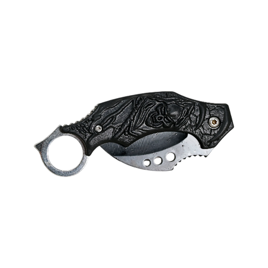 Navaja Táctica Karambit Curvo Diseño Calavera