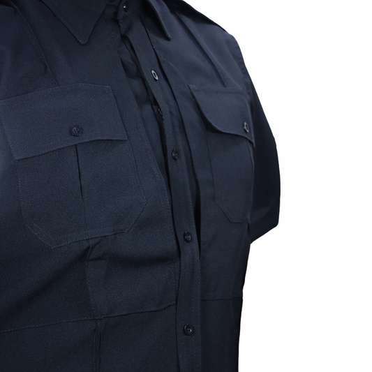 Camisa Táctica Uniforme Azul y Blanco Policía Botones Simulados