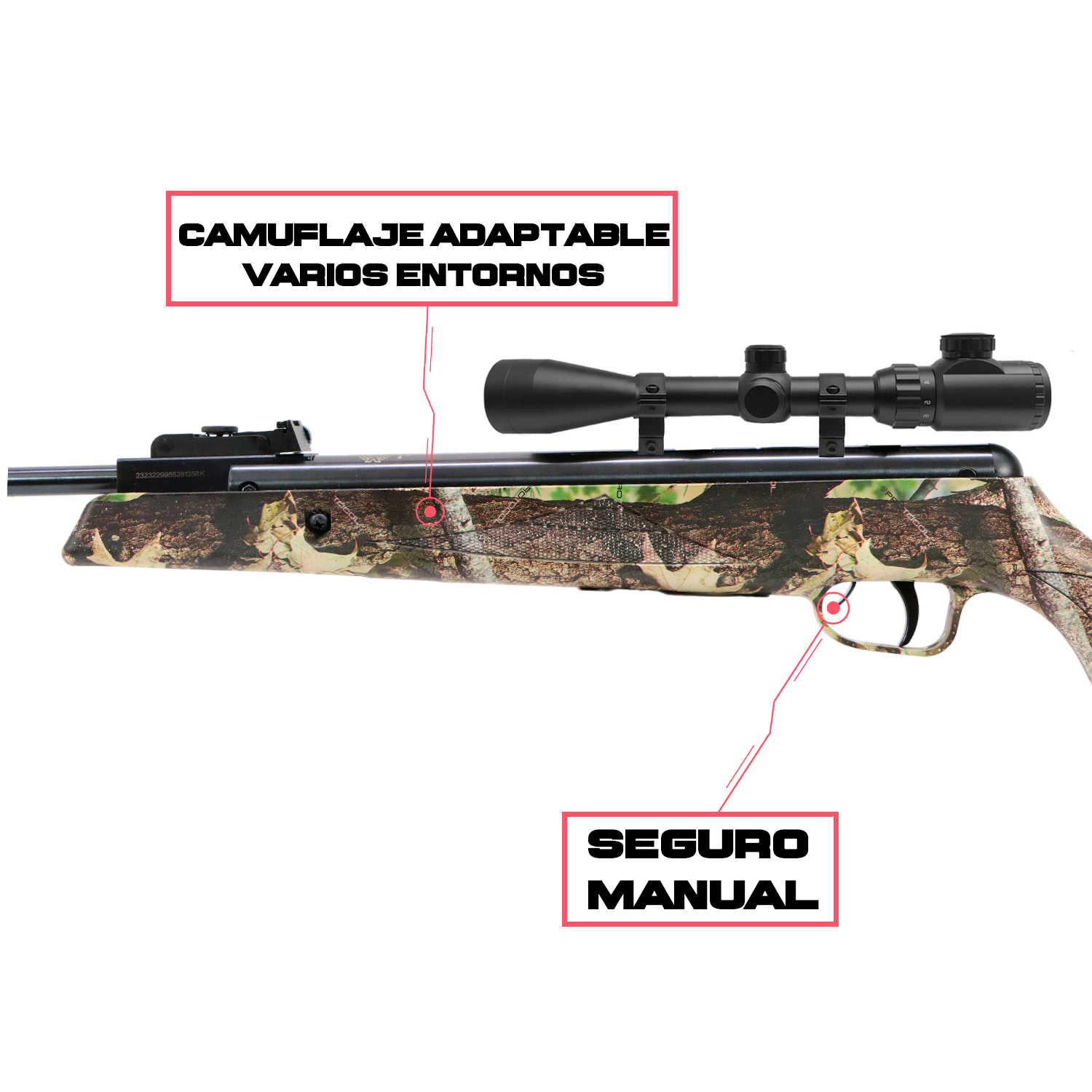 RIFLE DE TIRO DEPORTIVO MAGNUM CAMU 900 FPS 5.5MM